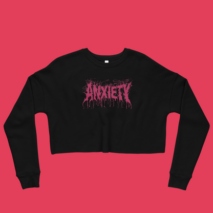 Anxiety Embroidered Crop Sweatshirt