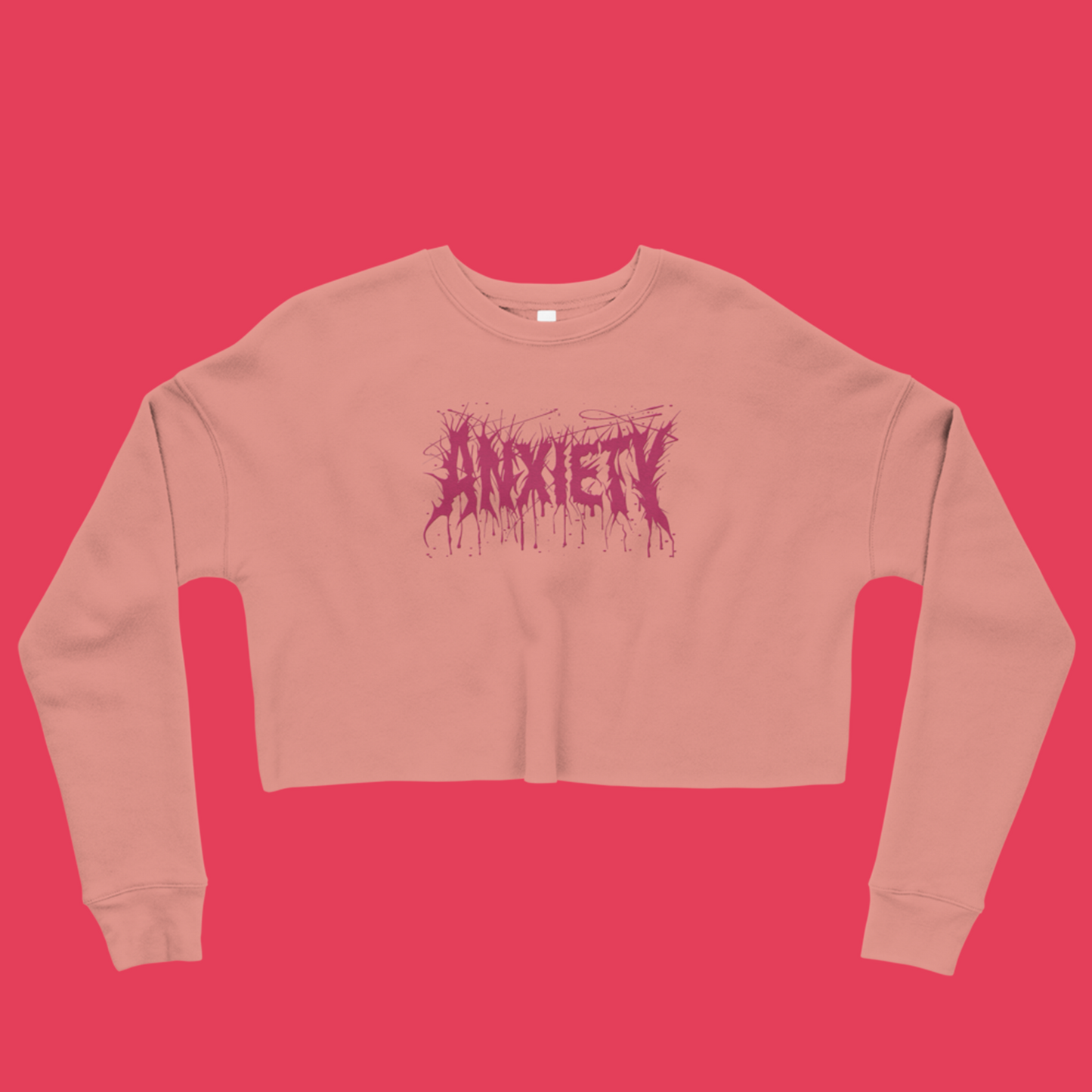 Anxiety Embroidered Crop Sweatshirt