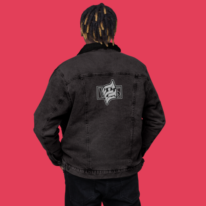 Ian x VHS Logo Embroidered Denim Sherpa Jacket