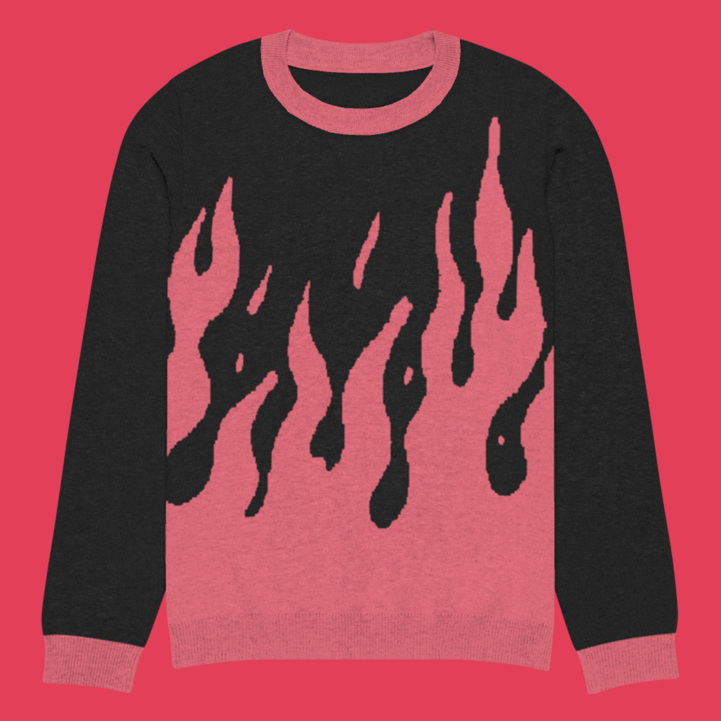 Raspberry Flame Knitted Sweater