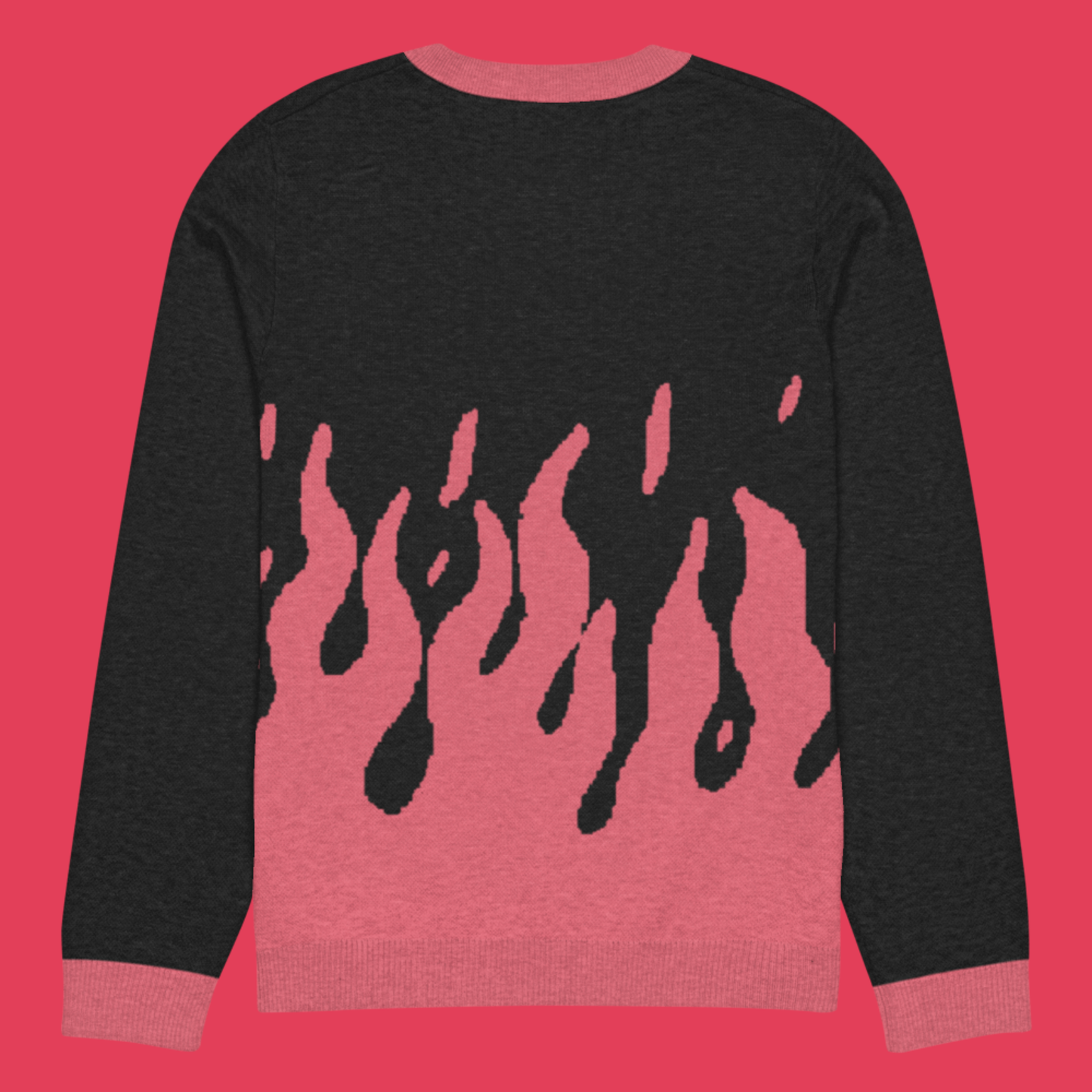 Raspberry Flame Knitted Sweater